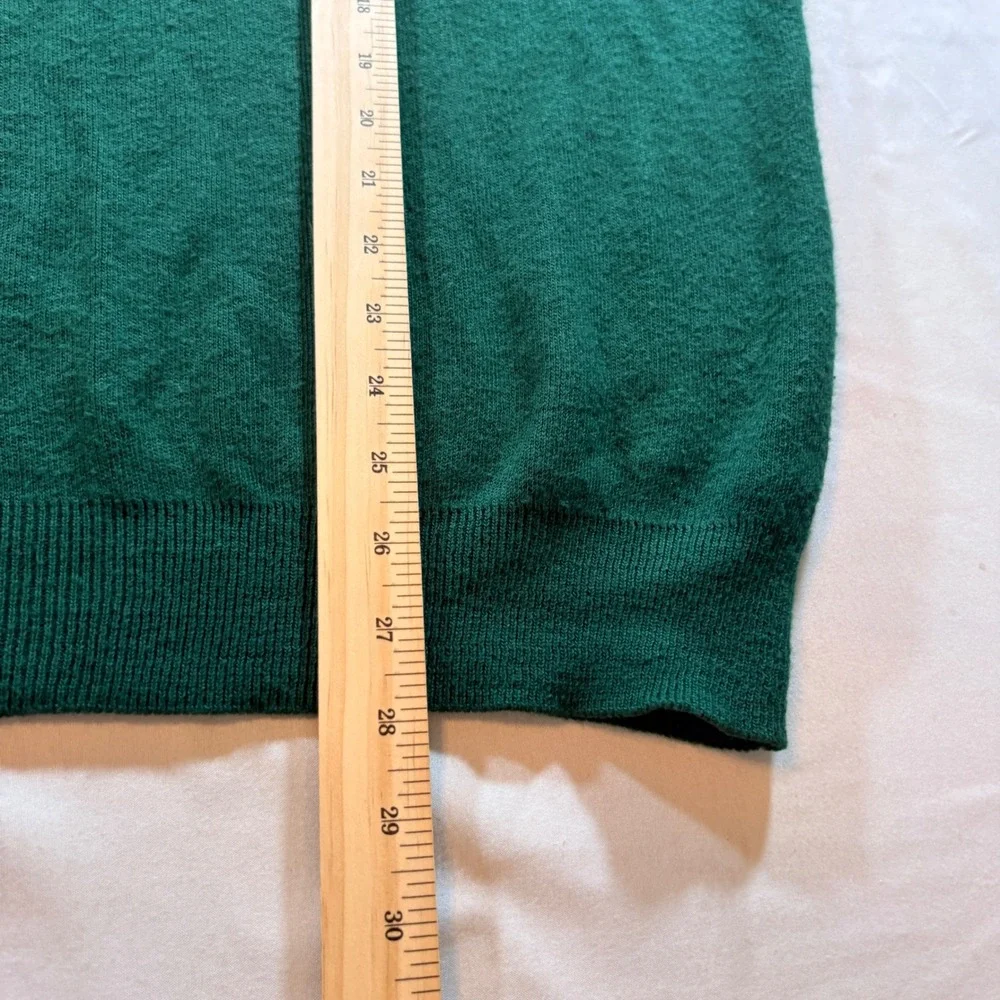 Jantzen V-Neck Sweater Mens XL Green Vintage Made in USA Knit Pullover Classic